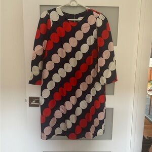 kate spade Navy Shift Dress with Red and Blush Polka Dot Print